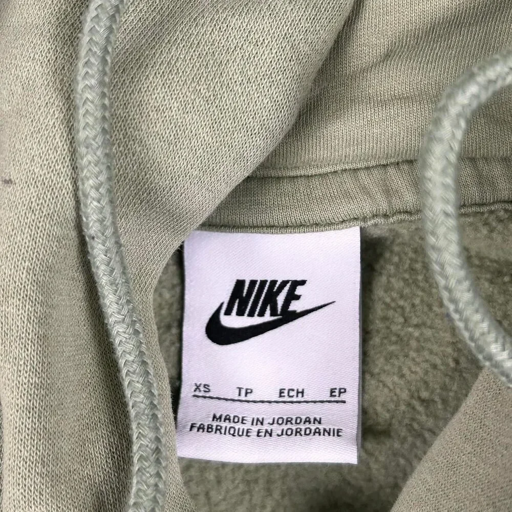 Nike Men's Grey and Green Hoodie